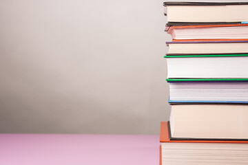 Collection books on white background.