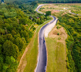 Racing car on a race track