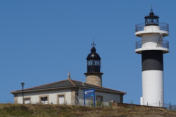 Lighthouse in San Cibrao  San Ciprian, coastal village of Galicia, Spain