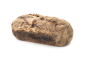 Brown bread isolated on white background.