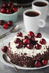 A traditional German chocolate and cherry cake Schwarzwald