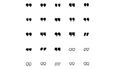  Quotation mark icon set vector design 