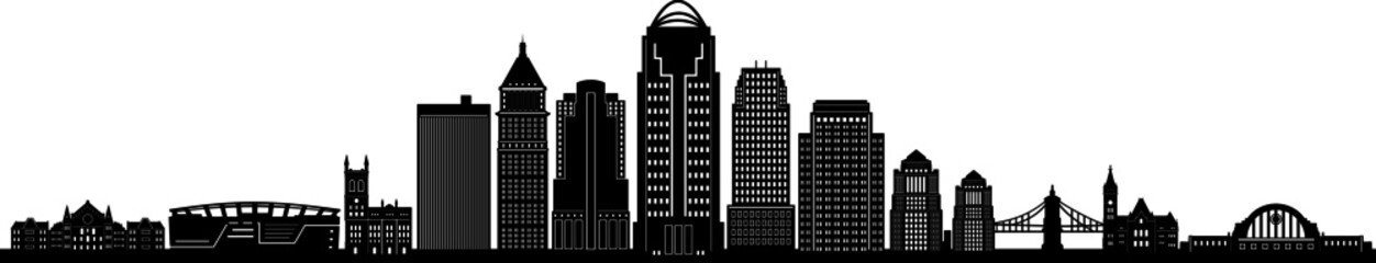 CINCINNATI City OHIO Skyline Silhouette Cityscape Vector © SimpLine