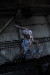 Dirty monsters boy and girl with bandaged faces