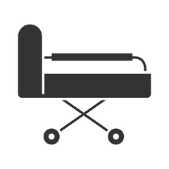medical stretcher equipment, world disability day, silhouette icon design