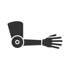 arm prosthesis medical orthopedic, world disability day, silhouette icon design