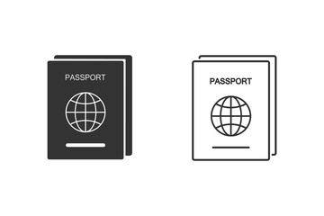 Passport line Icon. Identification or Pass Document Illustration As A Simple Vector Sign & Trendy Symbol in Glyph Style for Design and Websites, Presentation or Mobile Apps