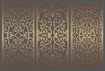 Laser cut panel design. Ornate vintage border template for laser cutting, stained glass, glass etching, sandblasting, wood carving, cardmaking, wedding invitations, stencils.