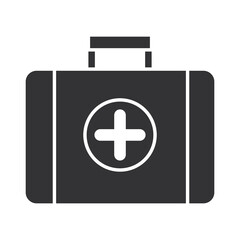 kit aid first medical equipment, silhouette icon design