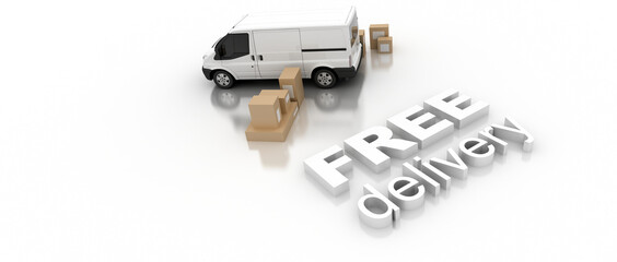 Logistics industry conceptual image, original 3d rendering and models