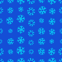Fototapeta na wymiar Seamless background of hand drawn snowflakes