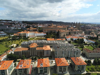 Santiago de Compostela. Galicia. La Coruna, Spain. Aerial Drone Photo