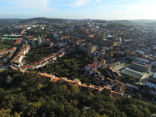 Cathedral of Santiago de Compostela. Galicia. La Coruna, Spain. Aerial Drone Photo