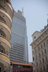 Ho Chi Minh City, Vietnam- March 2, 2020 : Vietcombank Tower and Huong Sen Hotel