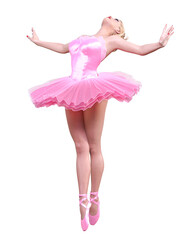 3D ballerina in tutu. - obrazy, fototapety, plakaty