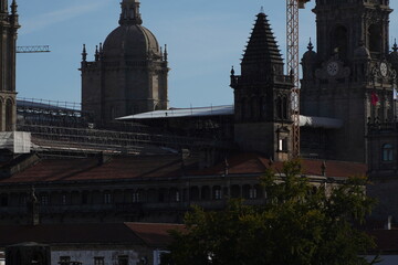 Fototapeta na wymiar Cathedral of Santiago de Compostela, historical city of Galicia. La Coruna, Spain