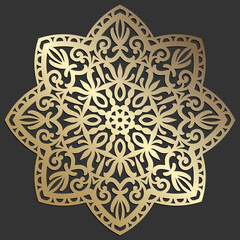 Mandala flower beautiful vector vintage decorative element oriental illustration. laser cut coaster design.