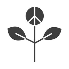 plant leaves peace, human rights day, silhouette icon design