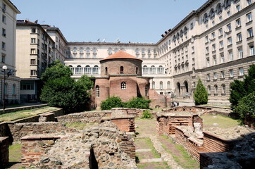 Restos de construcci&oacute;n romana en Sof&iacute;a. Bulgaria