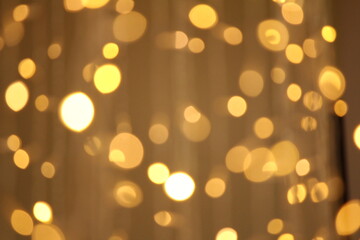 Golden bokeh christmas lights