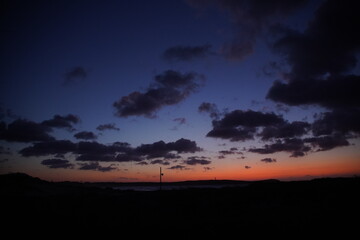 Sunset in Beach of  Valdovino. Ferrol Galicia,Spain