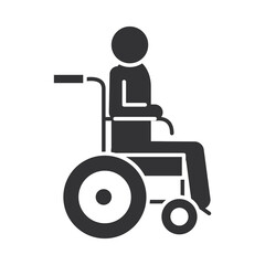 disabled person in wheelchair, world disability day, silhouette icon design