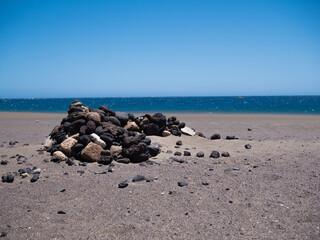 Lava stones on Playa de la Tejita Tenerife
