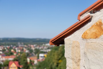Stone wall, fragment. Gatehouse in the defensive walls. Dobczyce Castle. Zamek w Dobczycach © kvitkanastroyu