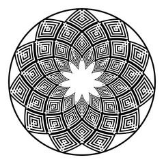 Abstract geometric circle rotation pattern.