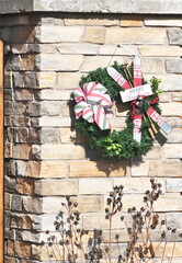 Wreath on Brick Wall