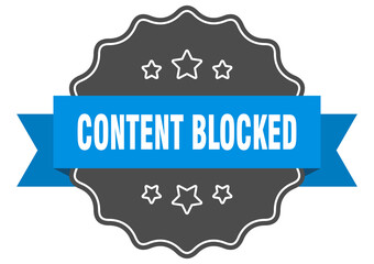 content blocked label. content blocked isolated seal. sticker. sign