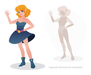 Ginger Cute Cartoon Girl Magician