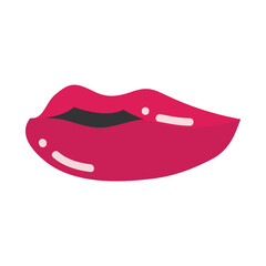 pop art mouth and lips beautiful flat icon design