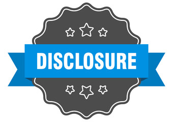 disclosure label. disclosure isolated seal. sticker. sign