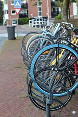 Rowery na stojakach w Holandii