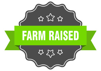 farm raised label. farm raised isolated seal. sticker. sign