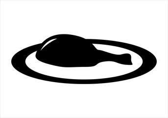 Icono de pierna de cordero asada  sobre fondo blanco