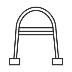 walker support for disabled people, world disability day, linear icon design