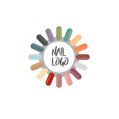 nail set vector. color collection