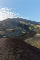 Amazing landscape of the Etna active vulcan located in Sicily, South of Italy.