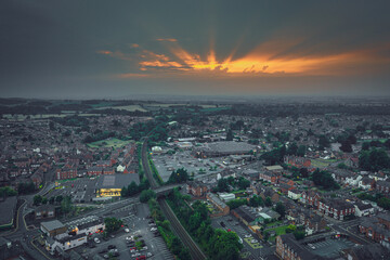 Aerial View over Old Town in United Kingdom