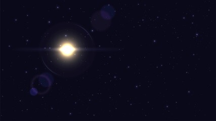 Obraz na płótnie Canvas Vector illustration with space landscape: bright star in the solar system or supernova explosion