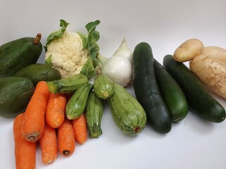 variety of fresh vegetables of natural origin to prepare vegetarian food