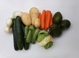 variety of fresh vegetables of natural origin to prepare vegetarian food