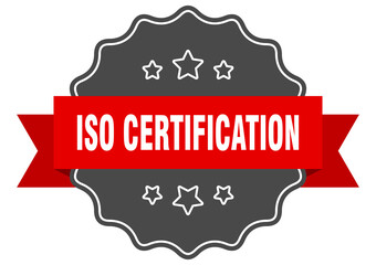 Obraz premium iso certification label. iso certification isolated seal. sticker. sign