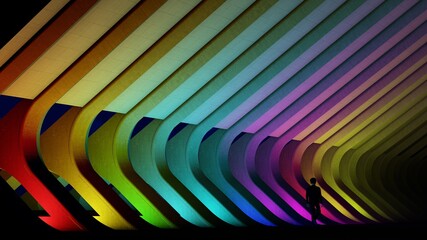 Neon lights and architecture night