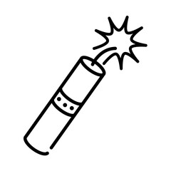 fireworks event celebration carnival line style icon vector