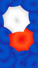 Abstract background. Random structure with umbrellas. Мector design for mobile