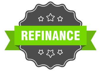 refinance label. refinance isolated seal. sticker. sign