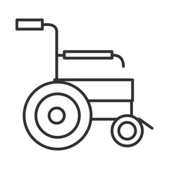 medical wheelchair equipment, world disability day, linear icon design